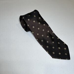 Battistoni Silk Hand Made In Italy‎ Men’s Necktie Brown Luxury Business Casual
